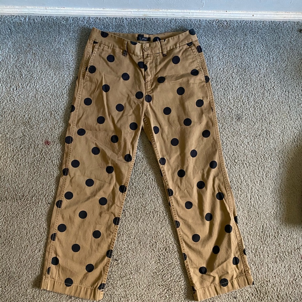 J. Crew polka dot trousers